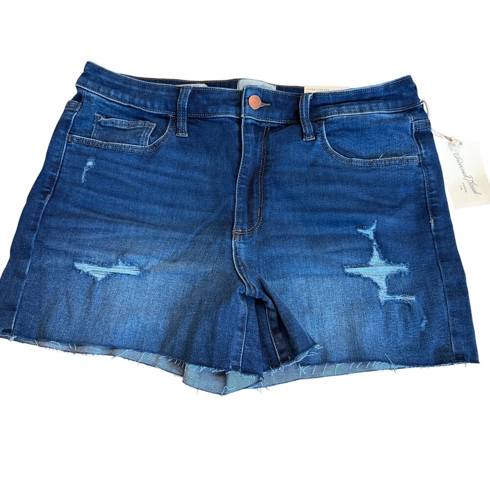 Universal Thread Women's Dark Wash High-Rise Midi Jean Shorts - Size 12 - NWT